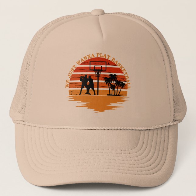 Basketballspieler Vintager Retro-Stil Truckerkappe (Vorderseite)