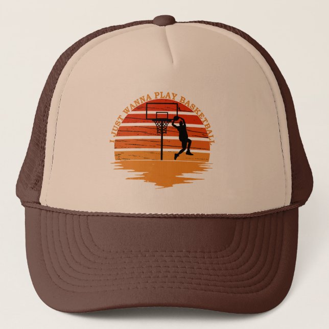 Basketballspieler Vintager Retro-Stil Truckerkappe (Vorderseite)