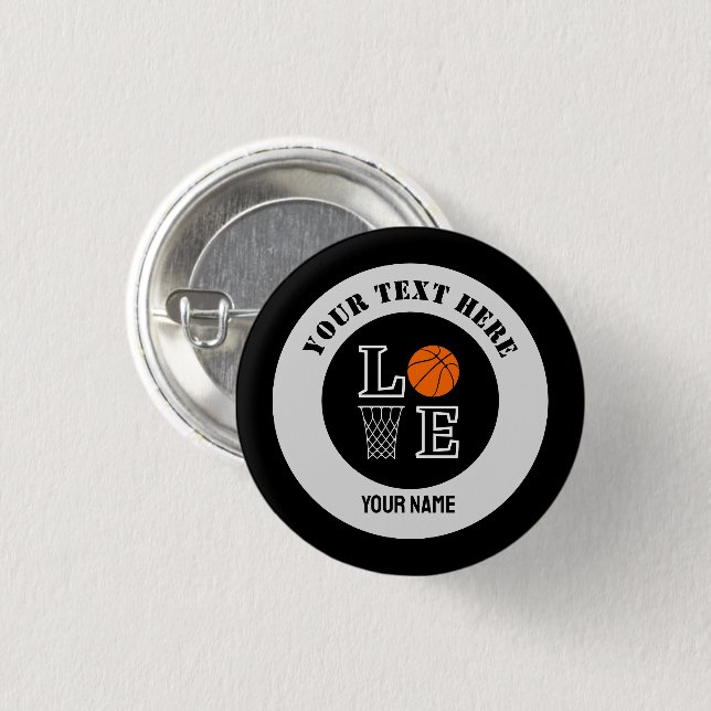 Basketballspielerin Mädchen, Basketball Mädchen Ge Button (Vorne & Hinten)