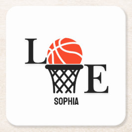 Basketballspielerin Mädchen, Basketball Mädchen Ge Rechteckiger Pappuntersetzer