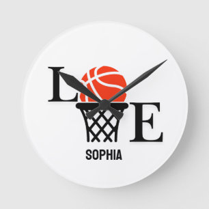 Basketballspielerin Mädchen, Basketball Mädchen Ge Runde Wanduhr