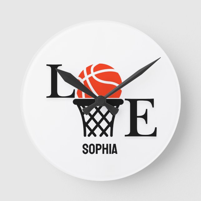 Basketballspielerin Mädchen, Basketball Mädchen Ge Runde Wanduhr (Vorderseite)