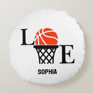 Basketballspielerin Mädchen, Basketball Mädchen Ge Rundes Kissen