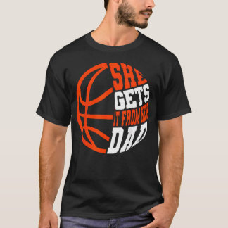 Basketballspielerin Mädchen Sport Vater Spiel Team T-Shirt
