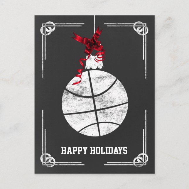 Basketballspielerin Weihnachtskarten Feiertagspostkarte (Vorderseite)