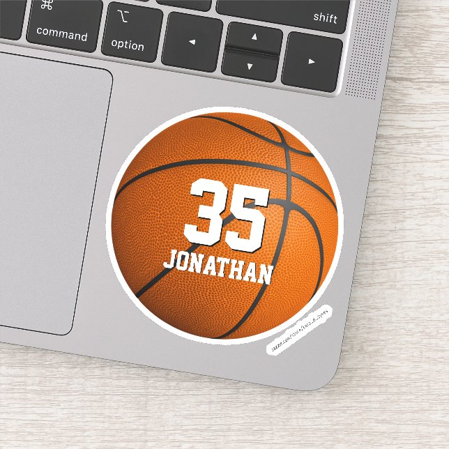 Basketballspielgeschenke für personalisierte Girls Aufkleber (Detail)