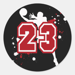 BASKETBALLSPIELNUMMER 23 RUNDER AUFKLEBER
