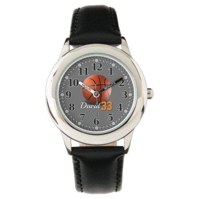 Basketballspielnummer | Funny Personalizable Armbanduhr (Vorderseite)