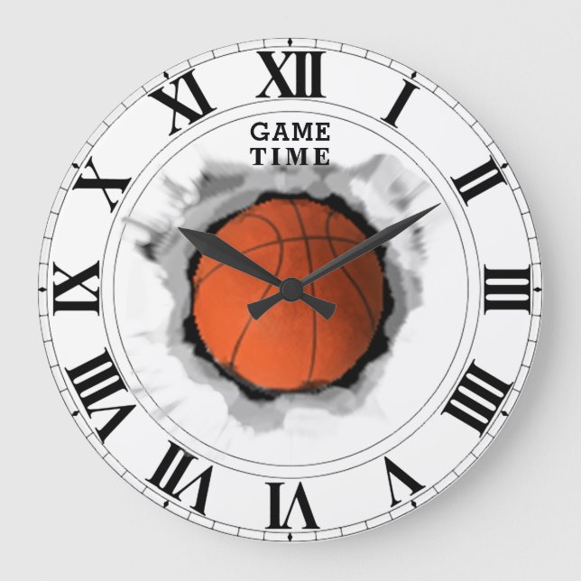 Basketballspielzeit Große Wanduhr (Vorderseite)