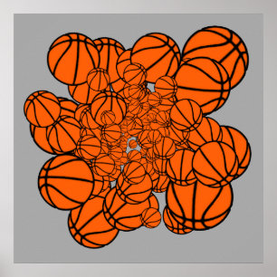 Basketballsport-Bälle cool dekoriert Poster
