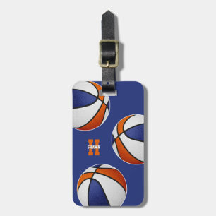 Basketballsportler in blauen Orangetönen Gepäckanhänger