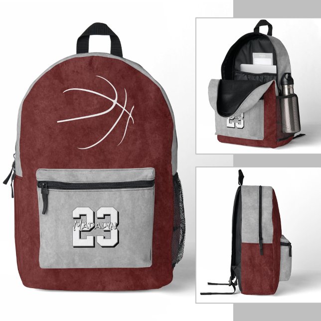 Basketballsportler in Sonderfarben Bedruckter Rucksack (Basketball backpack - 3 views)