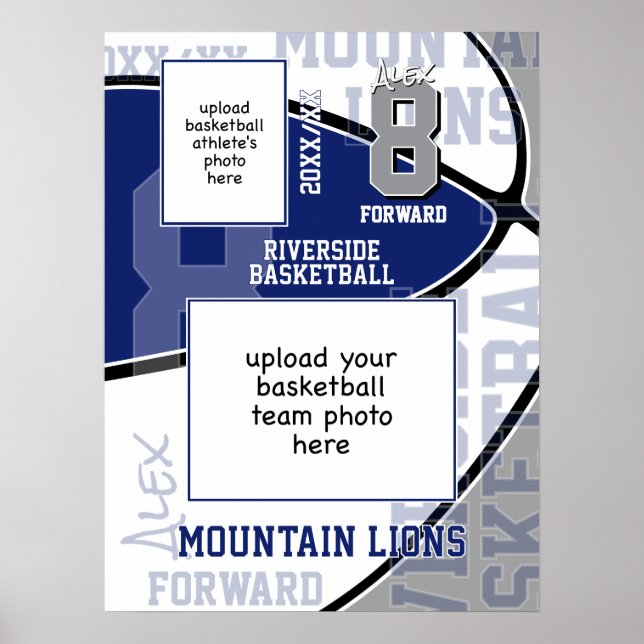 Basketballteam-Foto Poster (Vorne)