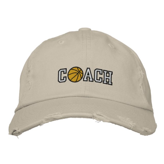 Basketballtrainer Bestickte Baseballkappe (Vorderseite)
