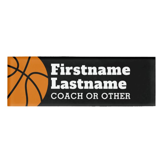 Basketballtrainer oder Lehrer für physische Bildun Namenschild (Vorderseite)