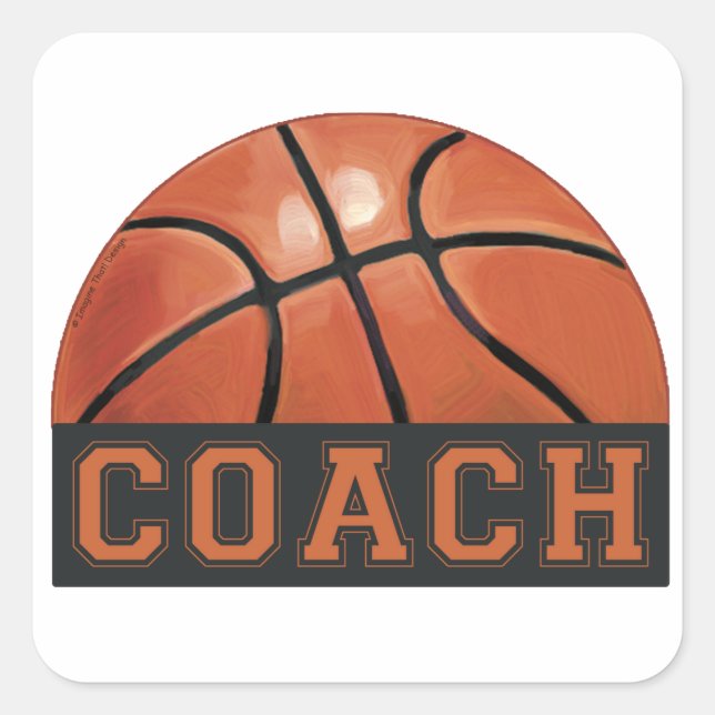 Basketballtrainer Quadratischer Aufkleber (Vorderseite)