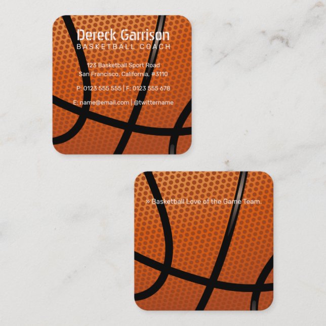 Basketballtrainer | Sport Quadratische Visitenkarte (Vorne/Hinten)