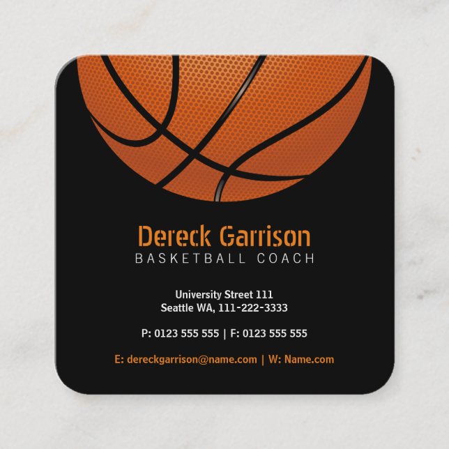 Basketballtrainer | Sport Quadratische Visitenkarte (Vorderseite)