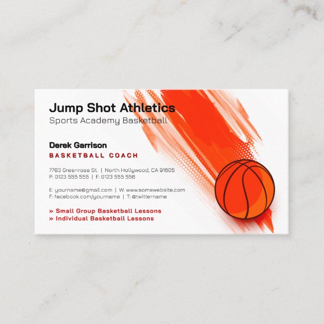 Basketballtrainer | Sport Trainer Visitenkarte (Vorderseite)