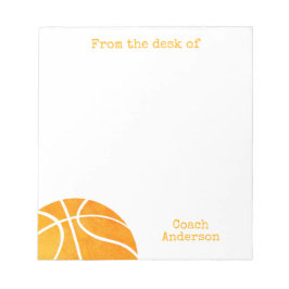 Basketballtrainer Vom Schreibtisch aus Personalisi Notizblock