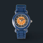 Basketballuhr für Kinder mit individuelle Name Armbanduhr<br><div class="desc">Die Basketballsportuhr des Kindes mit individuelle Name. Personalisierte Armbanduhren für Jungen und Mädchen. Niedlicher Urlaub oder Geburtstag Geschenkidee für Sohn,  Enkel,  Neffe,  Cousin,  Kinder,  Spieler,  Team etc. Schwarz-Weiß-Zifferblatt-Design mit Kugellogo.</div>