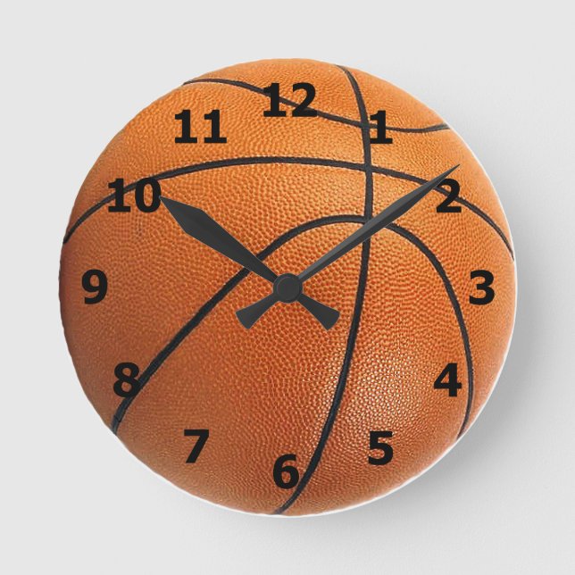 Basketballuhr mit Zahlen Runde Wanduhr (Vorderseite)