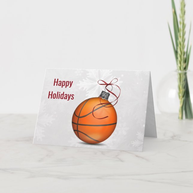 Basketballverzierung Feiertage Grüße Feiertagskarte (Vorderseite)