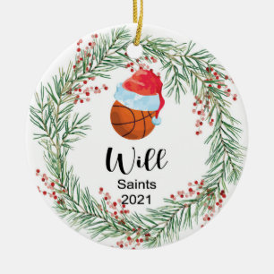 Basketballverzierung personalisiert  keramik ornament
