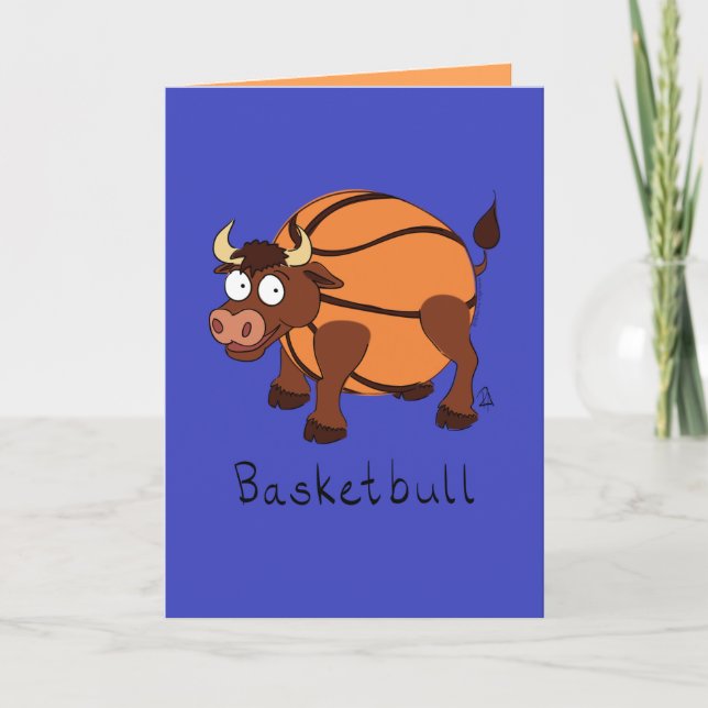 Basketbull - Funny Basketball Bull Card Karte (Vorderseite)