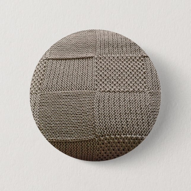 Basketweave Patchwork Strick von Shirley Taylor Button (Vorderseite)