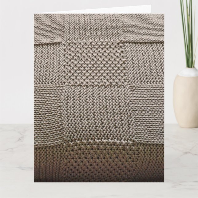 Basketweave Patchwork Strick von Shirley Taylor Karte (Vorderseite)