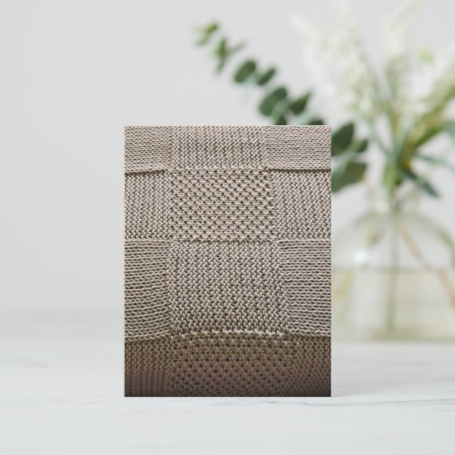 Basketweave Patchwork Strick von Shirley Taylor Postkarte (Stehend Vorderseite)