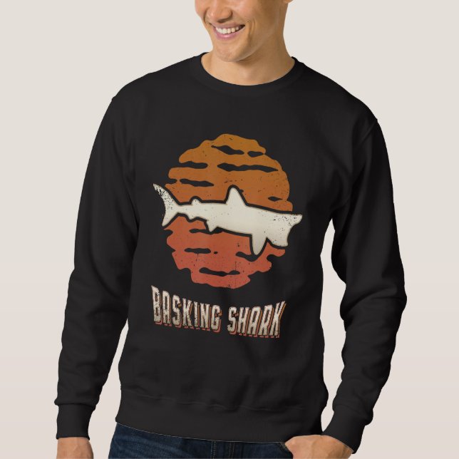Basking Shark Vintage Retro Classic Animal Sunset Sweatshirt (Vorderseite)