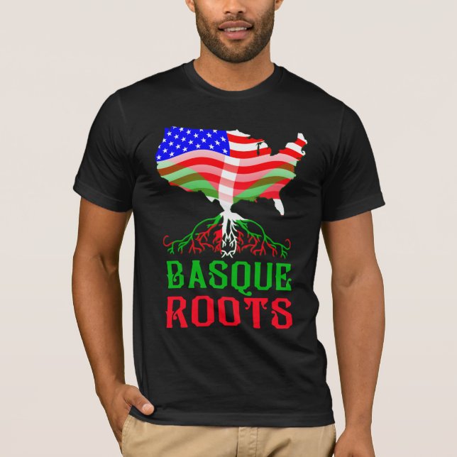 Baskische amerikanische Wurzeln T-Shirt (Vorderseite)