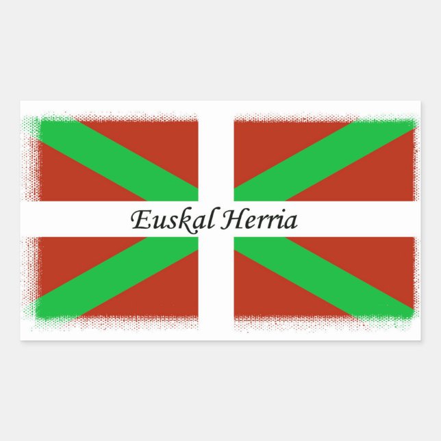 Baskische Flagge mit Euskal Herria-Aufkleber Rechteckiger Aufkleber (Vorderseite)