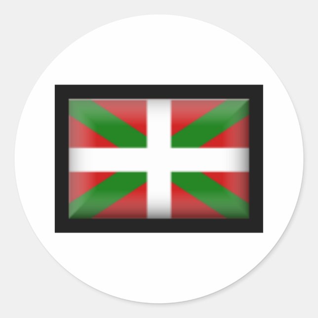 Baskische Flagge País Vasco Runder Aufkleber (Vorderseite)