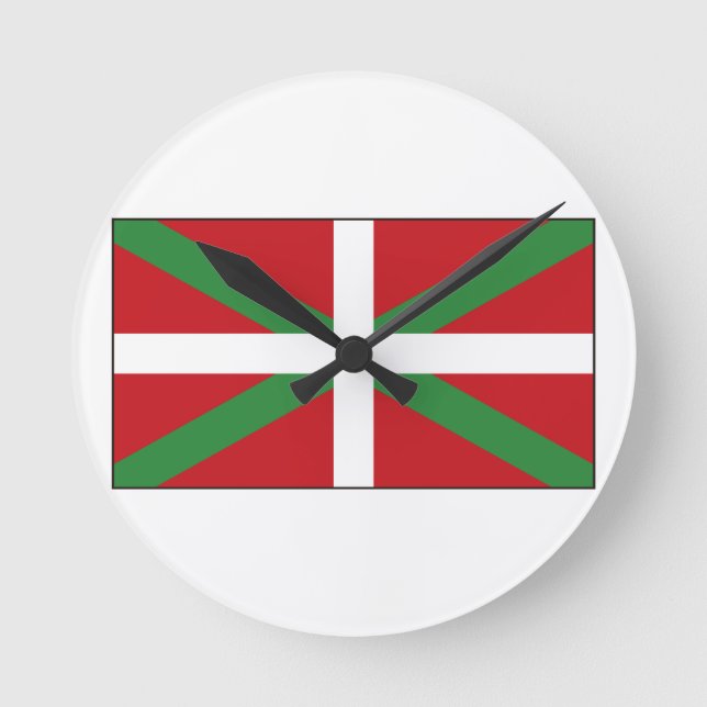 Baskische Flagge Spanien Runde Wanduhr (Vorderseite)