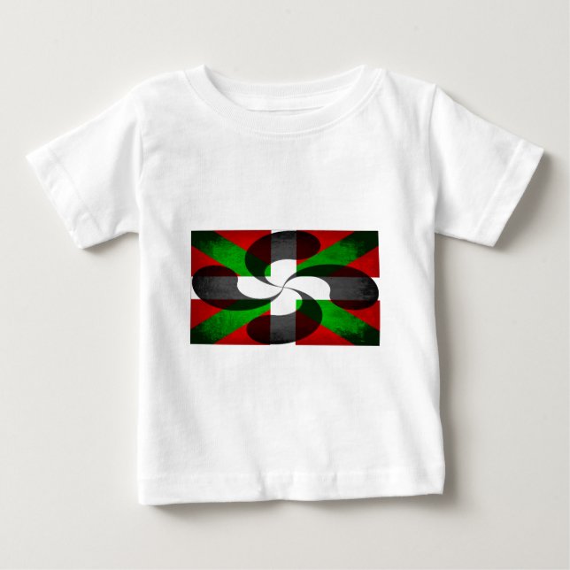Baskische Flagge und Kreuz Baby T-shirt (Vorderseite)