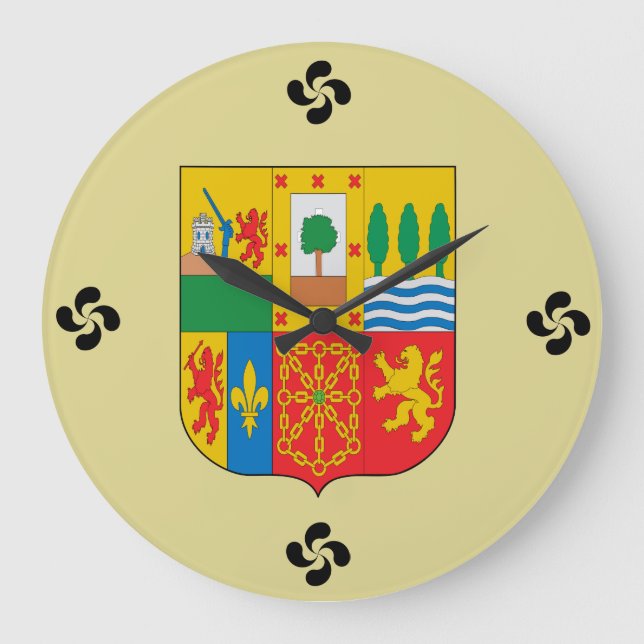 Baskische Wall-Uhr Große Wanduhr (Vorderseite)