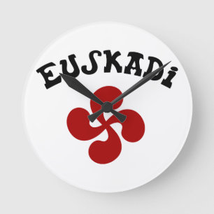 Baskisches Kreuz Euskadi Rouge Runde Wanduhr