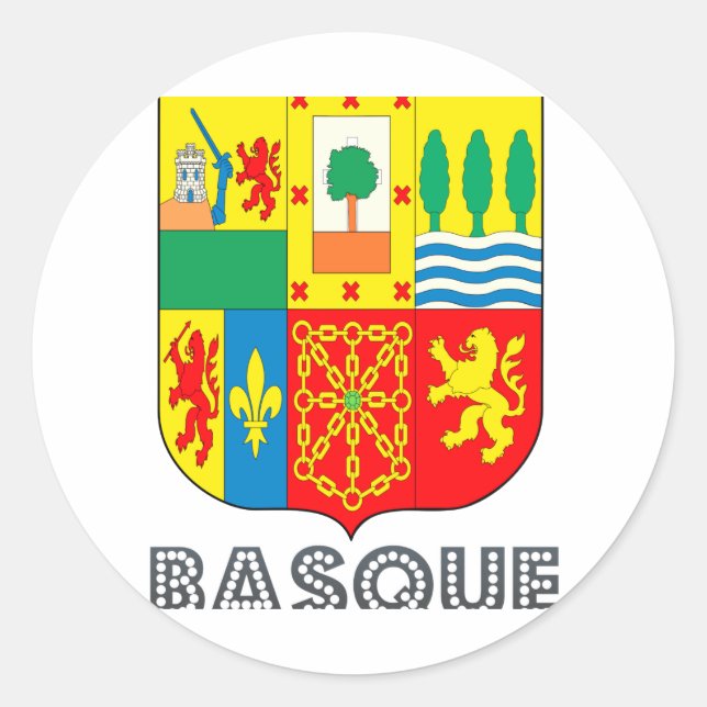 Basquan Emblem Runder Aufkleber (Vorderseite)
