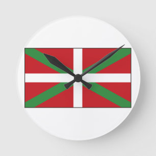 Basque Flag Spain Runde Wanduhr