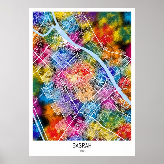 Basrah Iraq City Map Poster (Vorne)