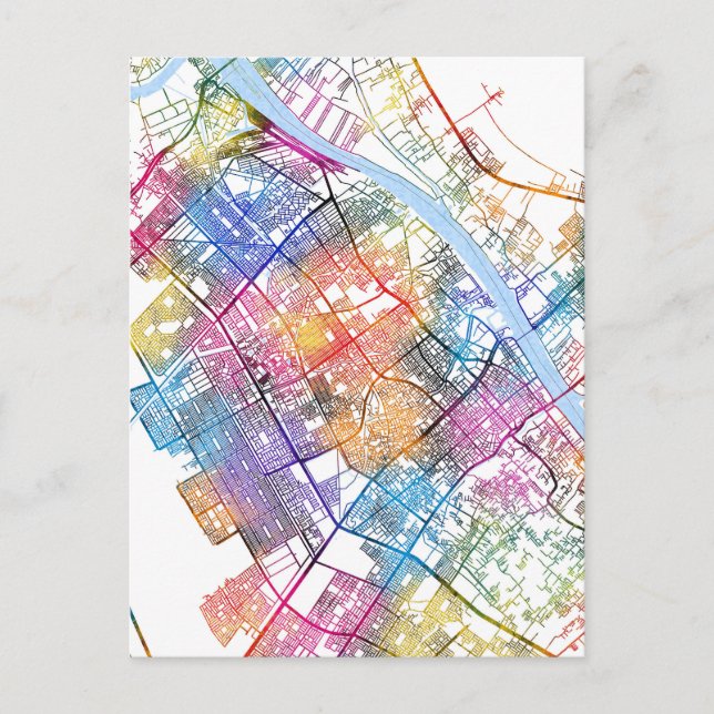 Basrah Iraq City Map Postkarte (Vorderseite)