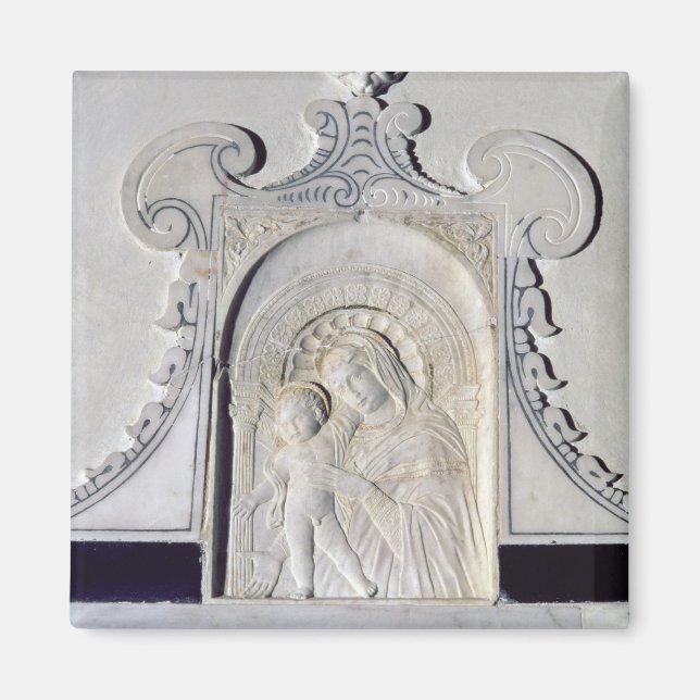 Basrelief einer Madonna und eines Kindes (Marmor) Magnet (Vorne)