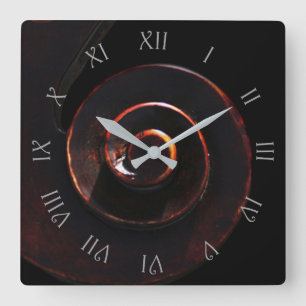 Bass 2 Grey Script Roman Numbers wccn Quadratische Wanduhr