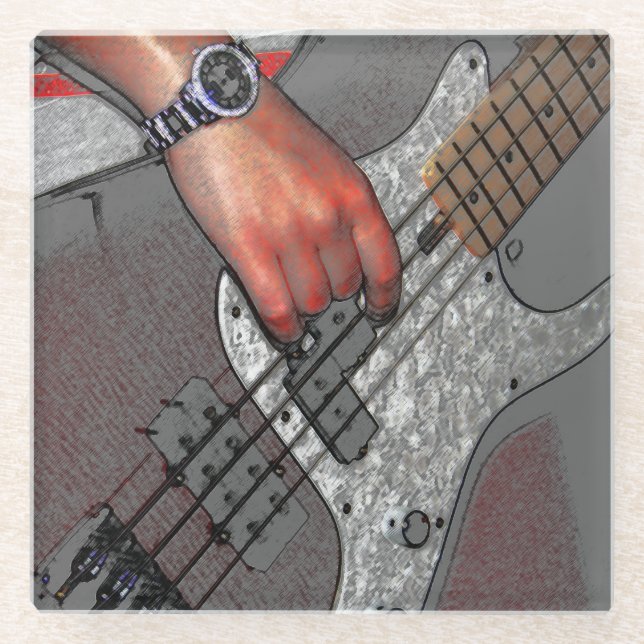 Bass-4-Küste Glasuntersetzer (Vorderseite)