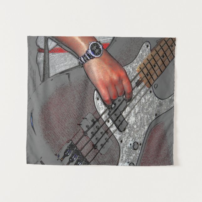 Bass 4 Watcnm Wandteppich (Vorderseite (Horizontal))