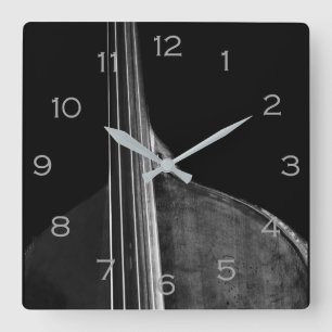 Bass 5 graue Zahlen wc Quadratische Wanduhr