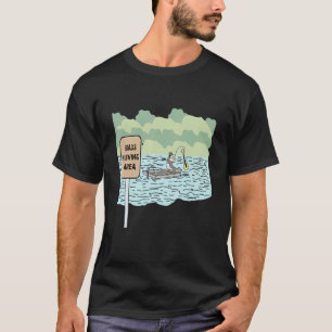 Bass-Angelgebiet Lustig Für Angler Gitarre T-Shirt